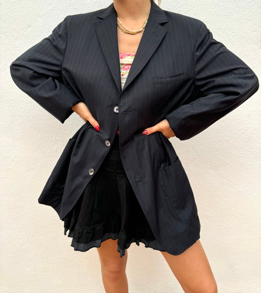 Blazer à rayures oversize vintage 80s Taille XL