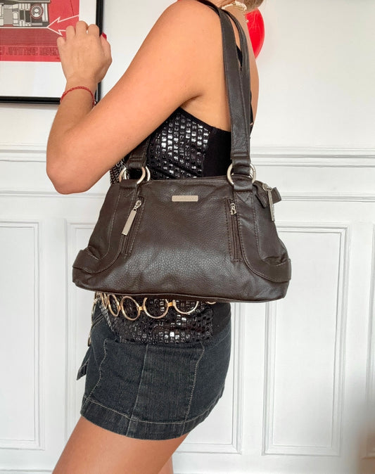 Sac à main en cuir vintage 80s