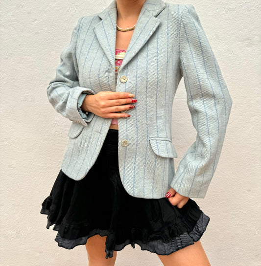 Blazer à rayures oversize vintage 80s Taille M