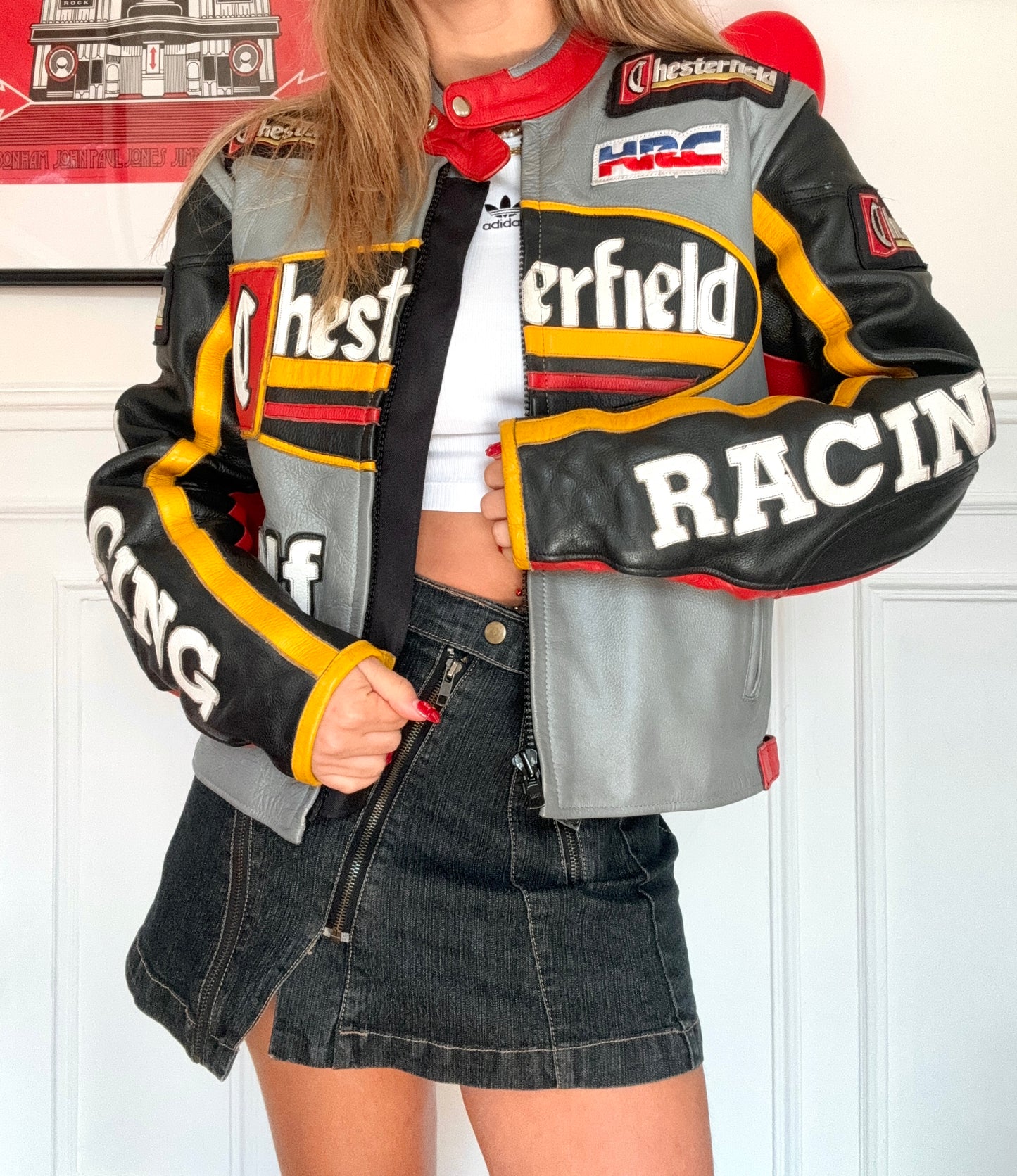 Veste motarde racing vintage 80s Taille S