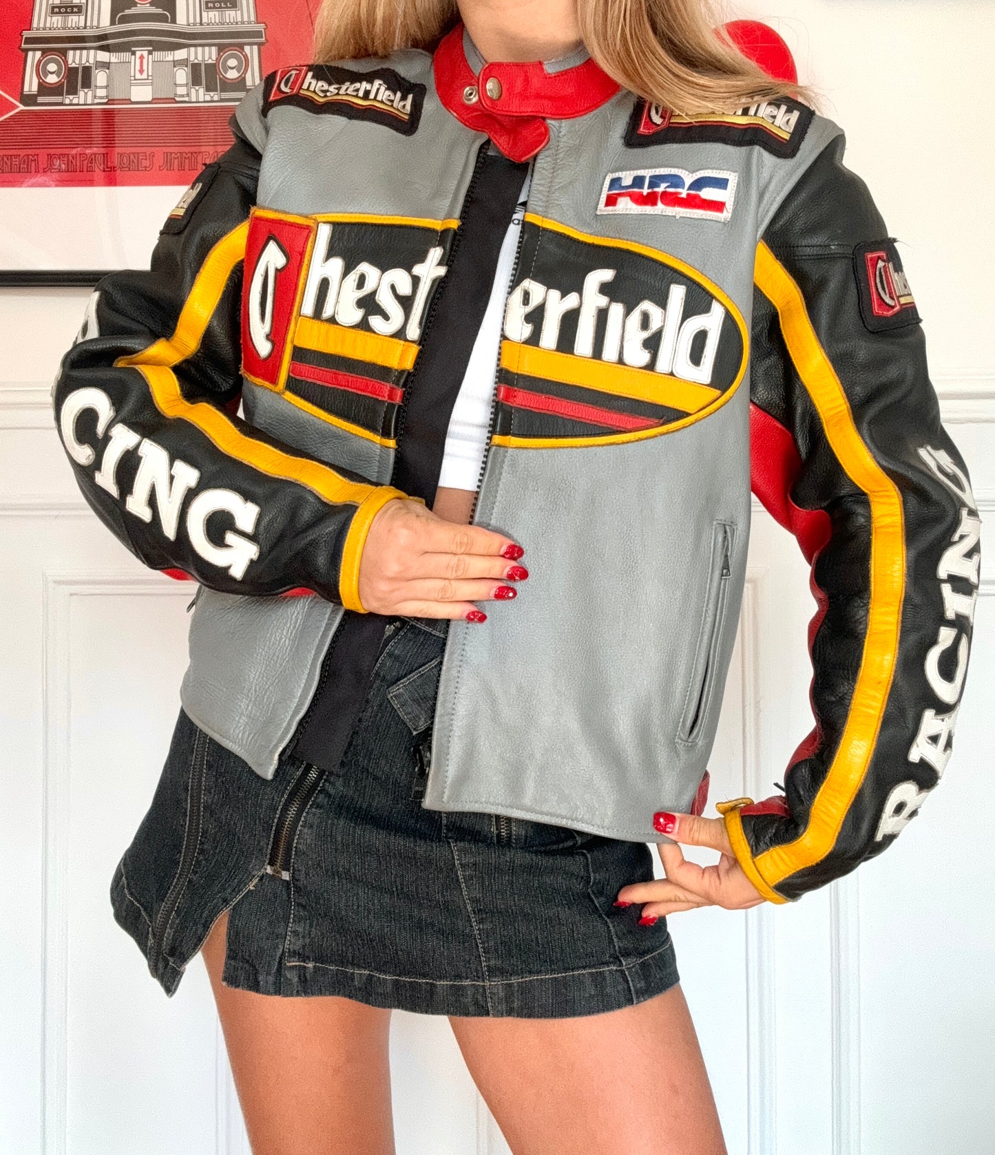 Veste motarde racing vintage 80s Taille S