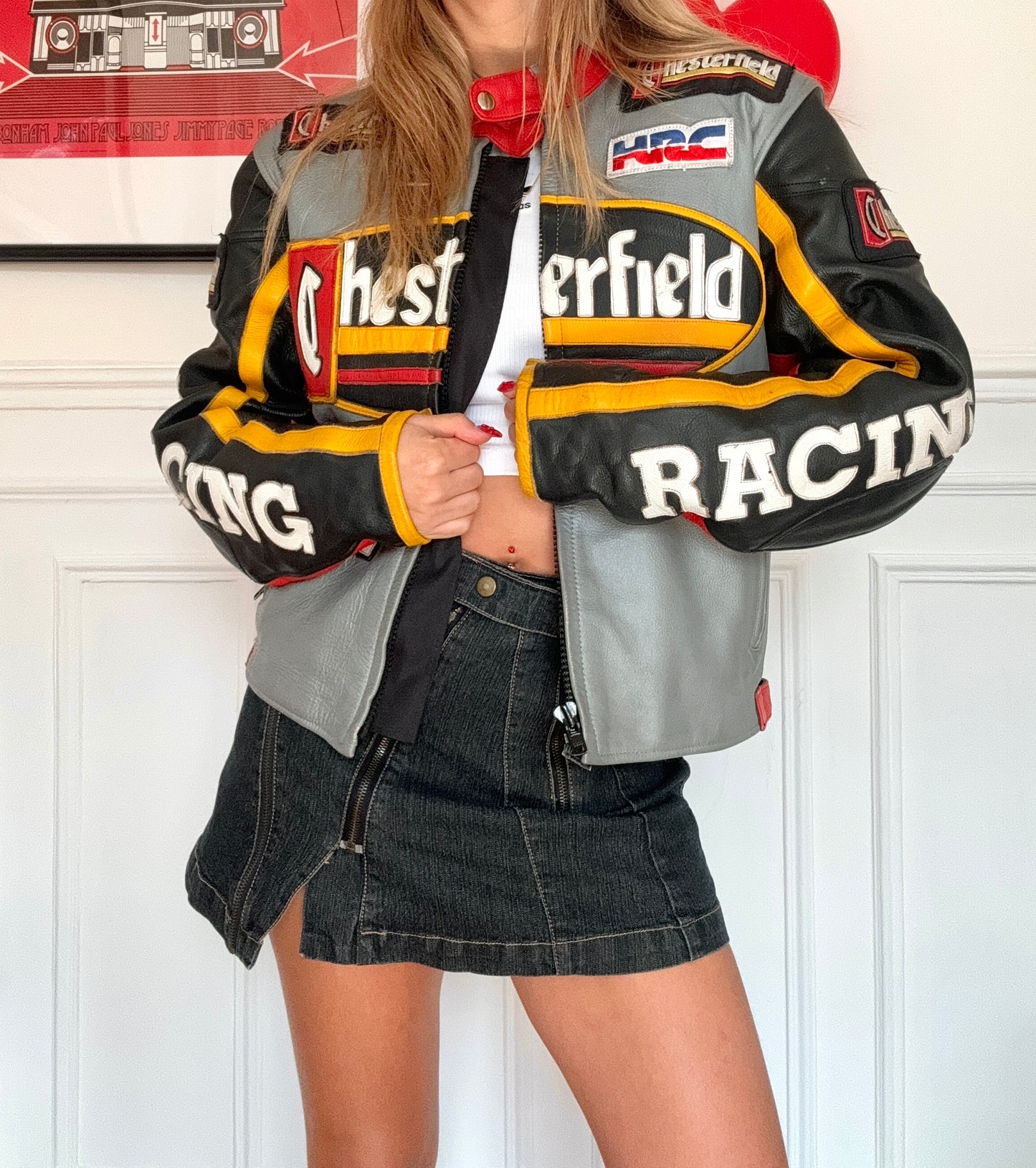 Veste motarde racing vintage 80s Taille S