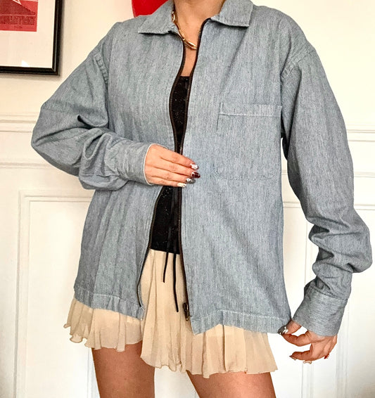 Chemisier oversize à zip vintage 80s Taille L