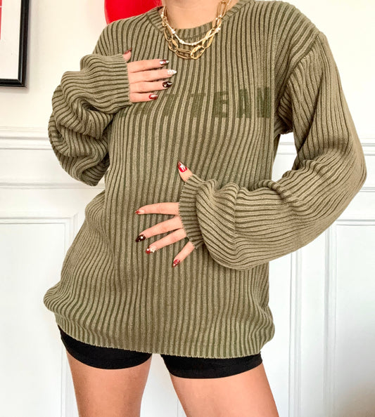 Pull avec écriture vintage 80s Taille L